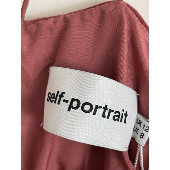 Self-Portrait Pink Velvet Blouse with black lace and bows around cuffs. - Picture 5 of 13